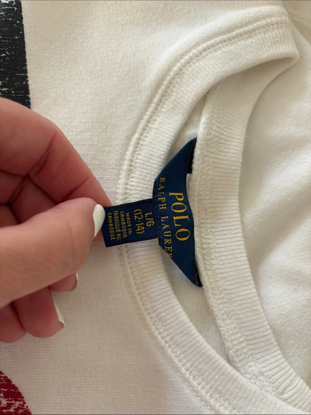 Ralph Lauren White Sweatshirt with Red Heart 